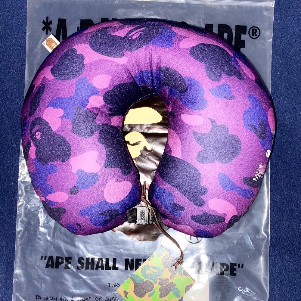 BAPE 2WAY Purple Color Camo Neck Pillow